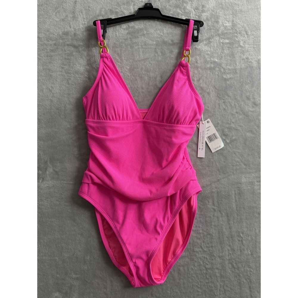 Bleu Rod Beattie Women's One Piece Bathing Suit Cutout Front Pink. Size 12. NWT